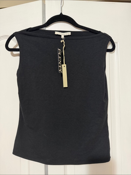 Plenty Monk & Lou Tops - Plenty Monk & Lou Black Boatneck Sleeveless Tank M NWT